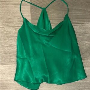 Zara Green Asymmetrical Backless Camisole